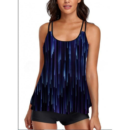 Damen Sportliches Tankini-Set mit bequemem Shorts und verstellbaren Trägern R&B