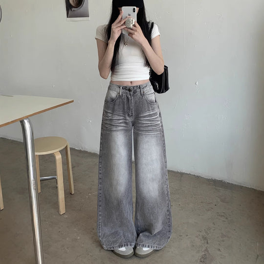 Damen Palazzo-Jeans im angesagten vintage Look mit weitem Bein R&B