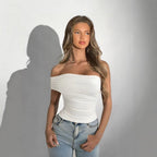 Damen Off-Shoulder Oberteil mit raffinierten Rüschendetails R&B