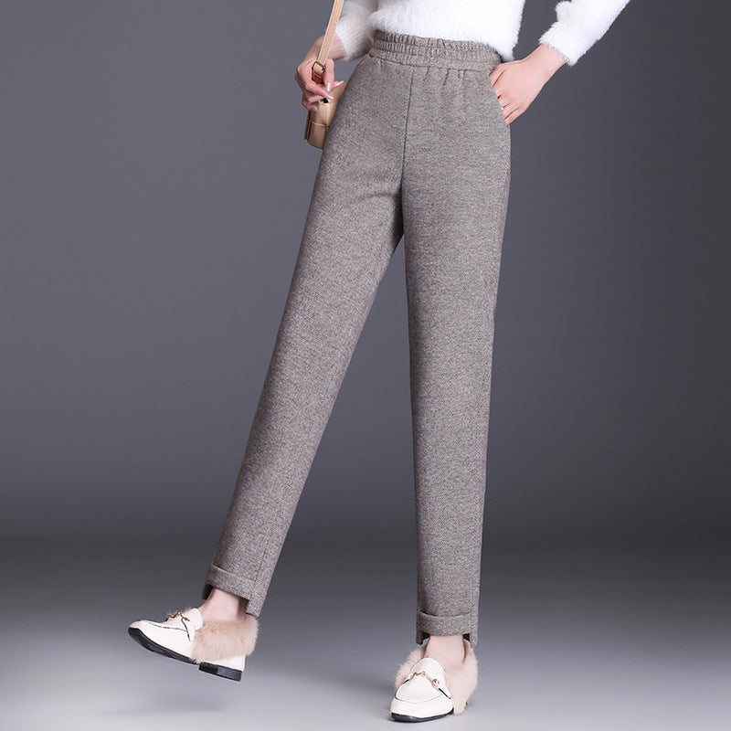 Damen Stoffhose mit elastischem Bund und Taschen