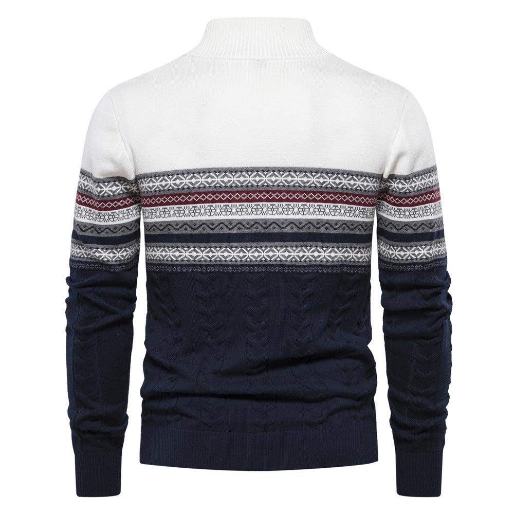 Herren Pullover mit modernem Zipper und attraktiven Farbmustern