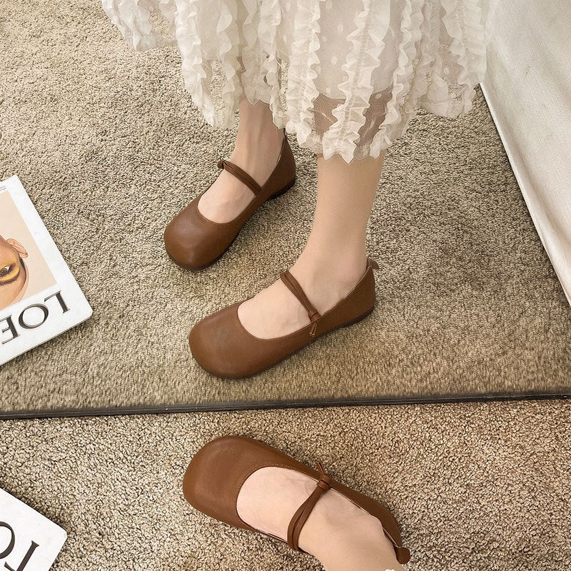 Damen Bequeme und elegante Ballerinas mit verstellbarem Riemen und weicher Innensohle R&B