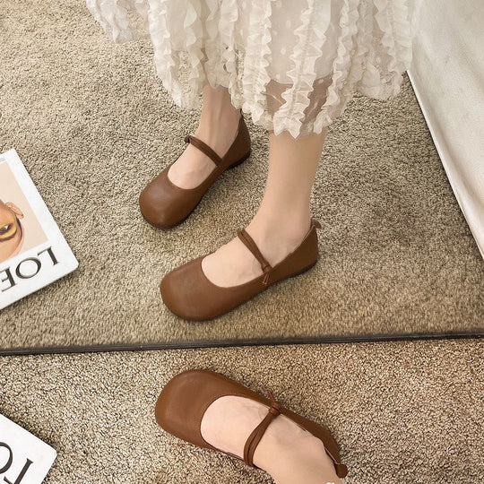 Damen Bequeme und elegante Ballerinas mit verstellbarem Riemen und weicher Innensohle R&B