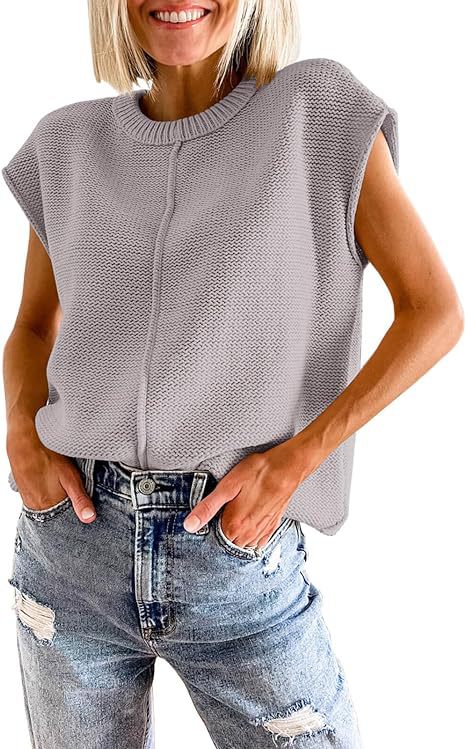 Damen lässiges Strickoberteil mit überschnittenen Schultern und strukturierter Textur R&B