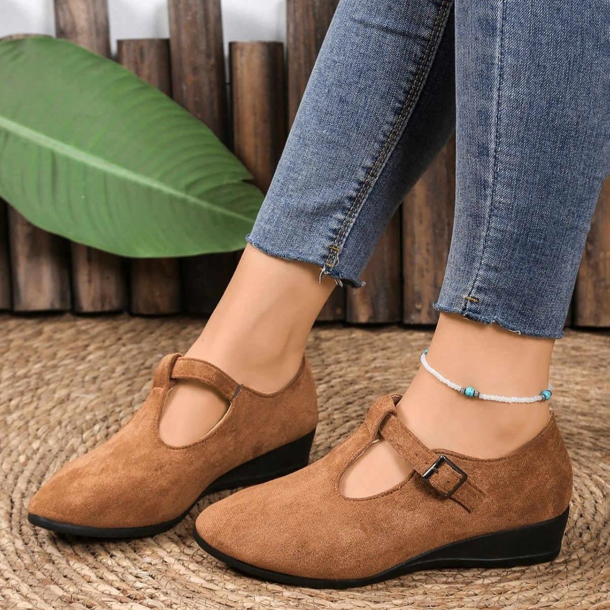Damen Elegante Mokassins mit modischem Riemendesign R&B