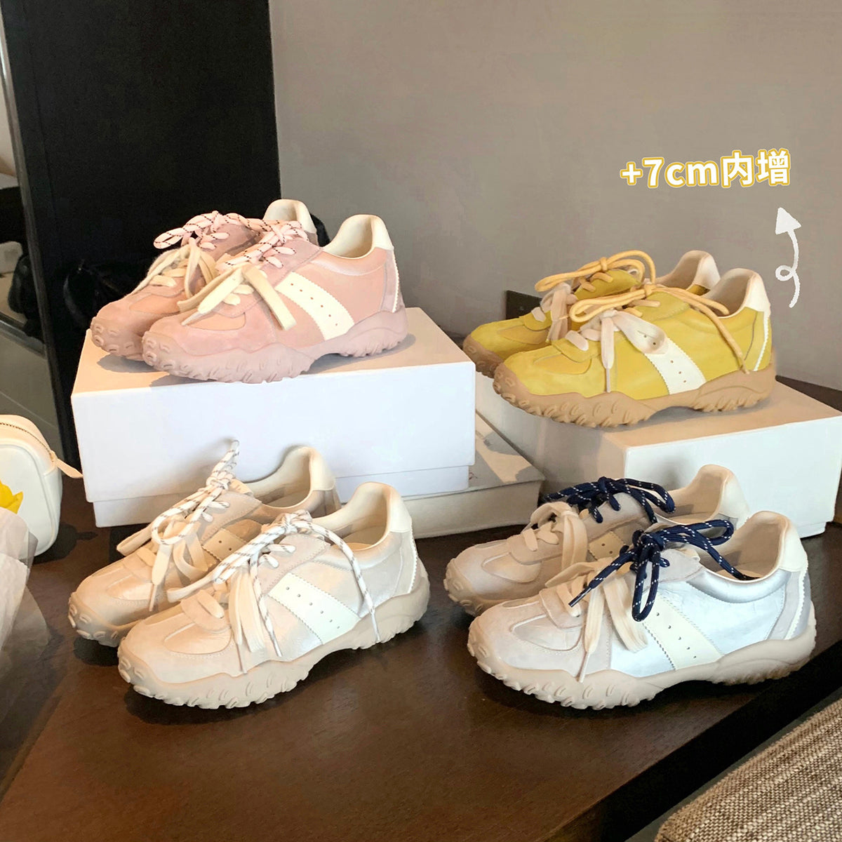 Damen sportliche Sneakers mit atmungsaktivem Obermaterial und rutschfester Sohle R&B