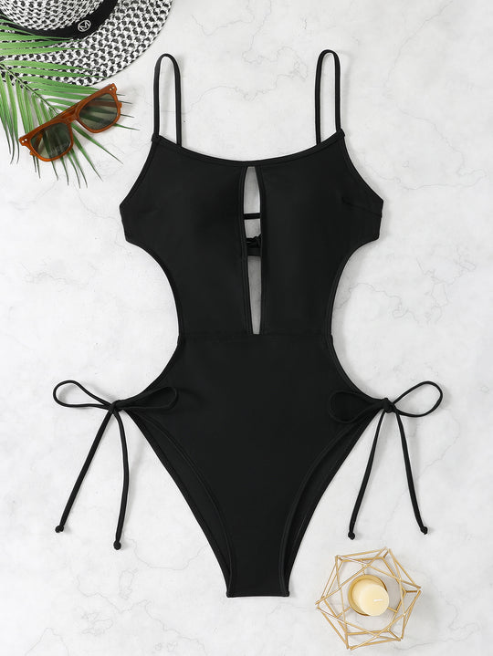 Damen Einteiliger Badeanzug mit Trendigen Cut-out-Details R&B