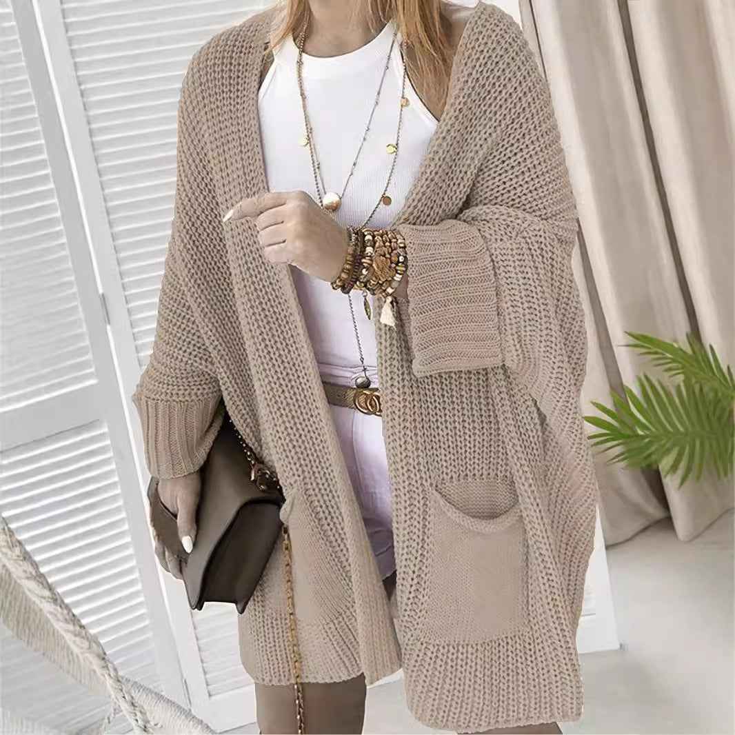Damen Grober Strick-Cardigan R&B