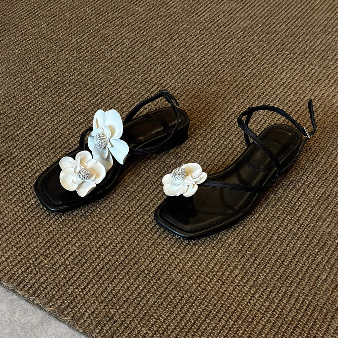 Damen Sling-Sandalen mit floralem Design und bequemem Blockabsatz R&B