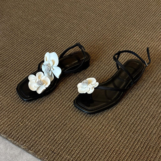 Damen Sling-Sandalen mit floralem Design und bequemem Blockabsatz R&B