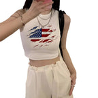 Damen Crop-Top mit kreativem Spruch und lässigem Schnitt R&B