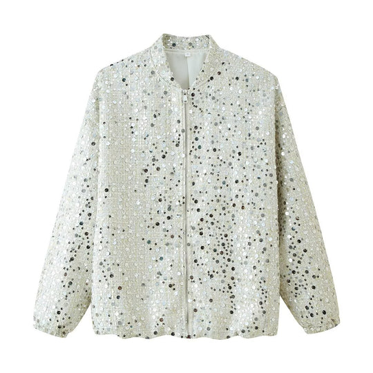 Damen Glitzernde Bomberjacke R&B