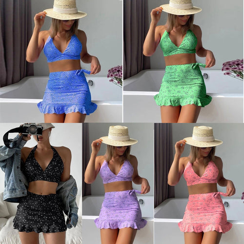 Damen Bikiniset mit verspieltem Rock-Design R&B