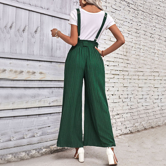Damen Culotte-Jumpsuit mit verstellbaren Trägern und elegantem Kordelzug R&B