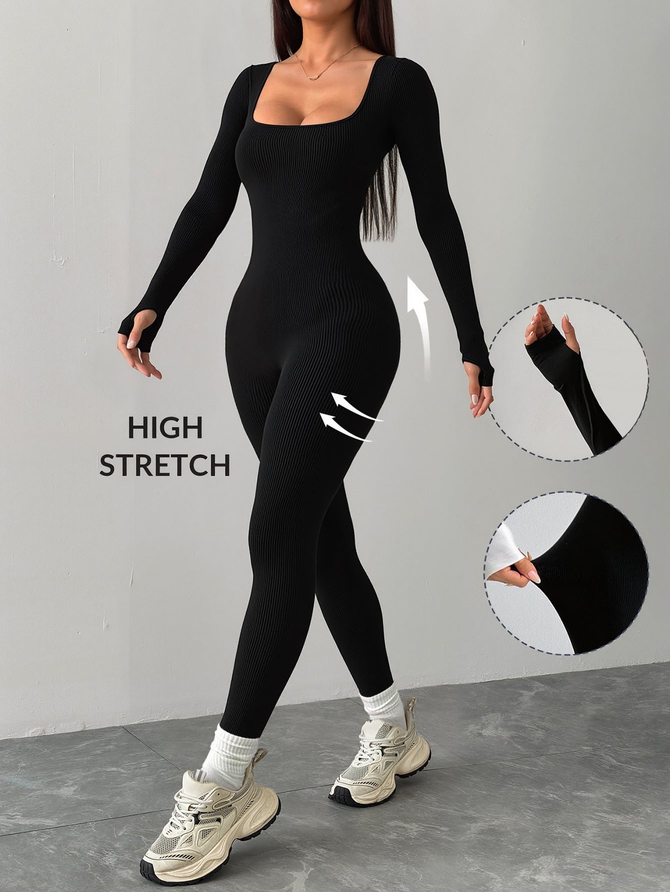Damen Hochdehnbarer Jumpsuit R&B
