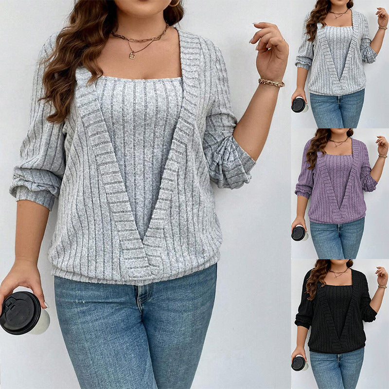 Damen vielseitige Strickjacke mit eleganter Rippenstruktur R&B