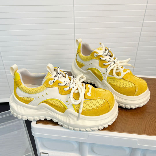 Damen Sportliche Chunky Sneakers mit atmungsaktivem Mesh und verstärktem Fersenbereich R&B