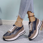 Damen Sportliche Sneakers mit praktischen Reißverschluss und atmungsaktiver Sohle R&B