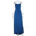 Damen elegantes Satin-Maxikleid mit feinen Spaghettiträgern R&B