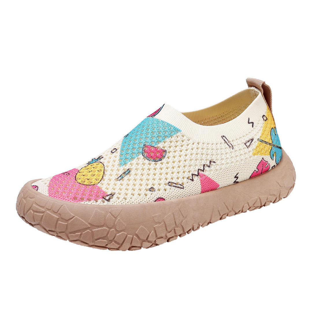 Damen Komfortable Slip-On Freizeitschuhe mit floralem Muster R&B