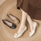 Damen elegante Ballerinas mit schickem Schnallen-Design R&B