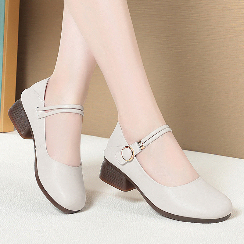 Damen Komfortable Mary Jane Ballerinas mit eleganten Details und stabilem Absatz R&B