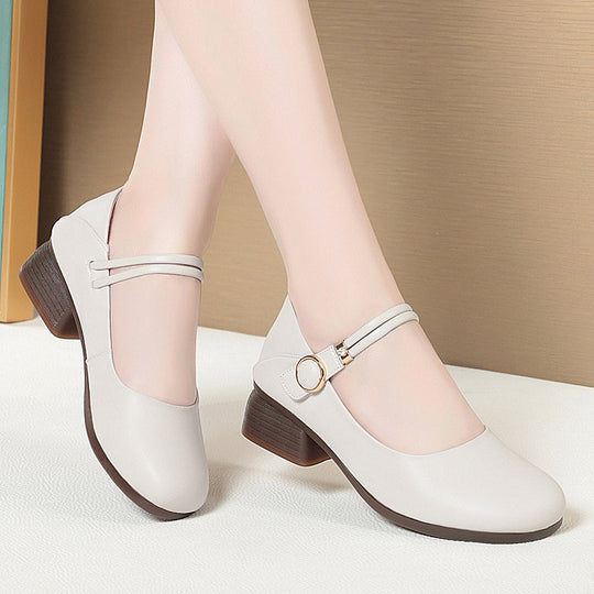 Damen Komfortable Mary Jane Ballerinas mit eleganten Details und stabilem Absatz R&B