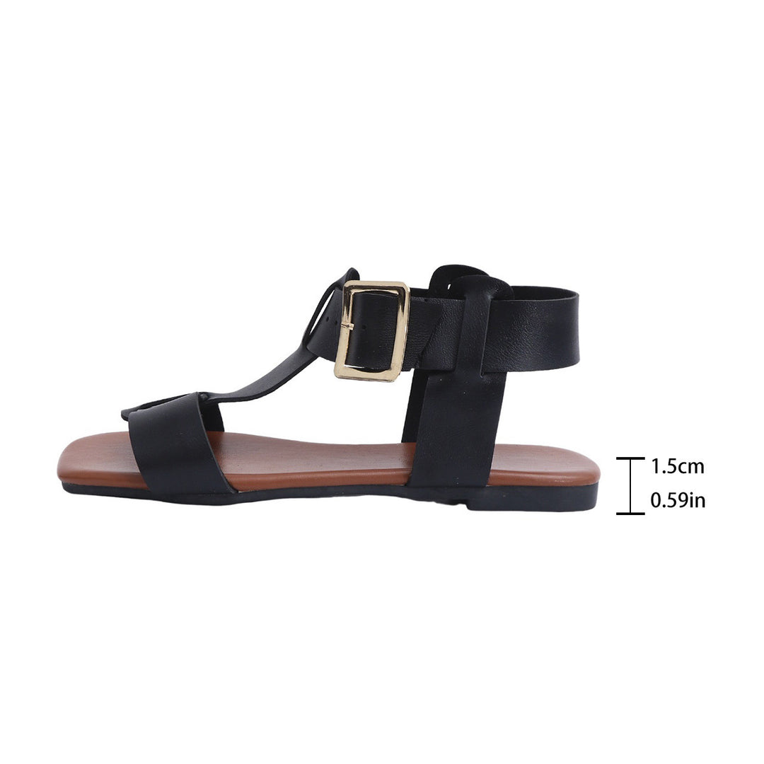 Damen Sandalen mit elegantem Riemendesign und verstellbarem Schnallenverschluss R&B