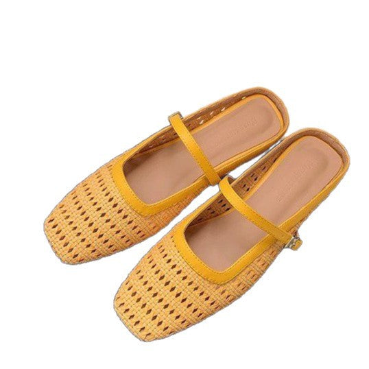Damen elegante Ballerinas mit modischem Riemchen und atmungsaktiver Perforation R&B