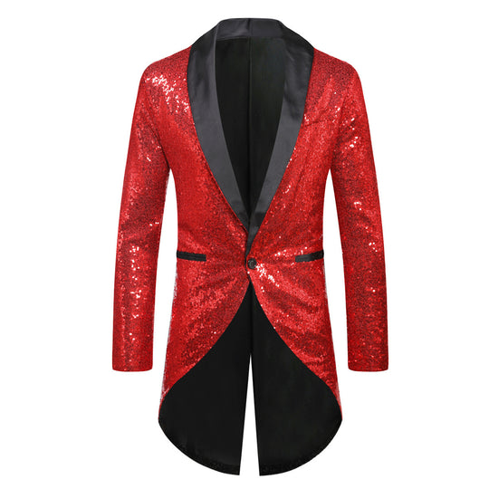 Herren eleganter Paillettenblazer mit luxuriösen Details R&B