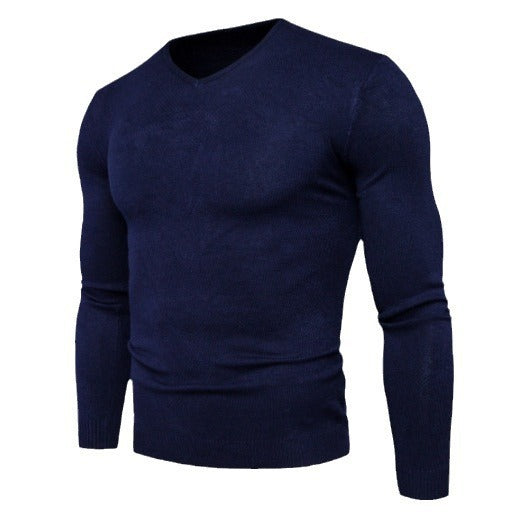 Herren feiner V-Ausschnitt Pullover aus hochwertiger Baumwolle R&B