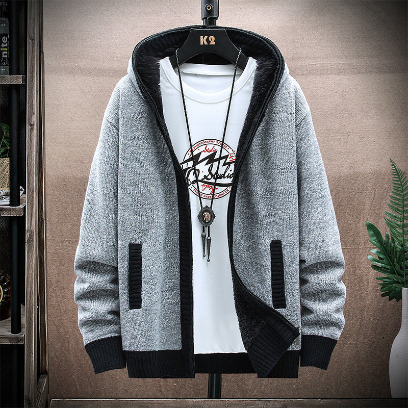 Herren gemütliche Strickjacke mit tiefem V-Ausschnitt und praktischen Taschen