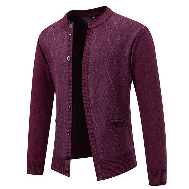 Herren Strickjacke mit modernem Rautenmuster