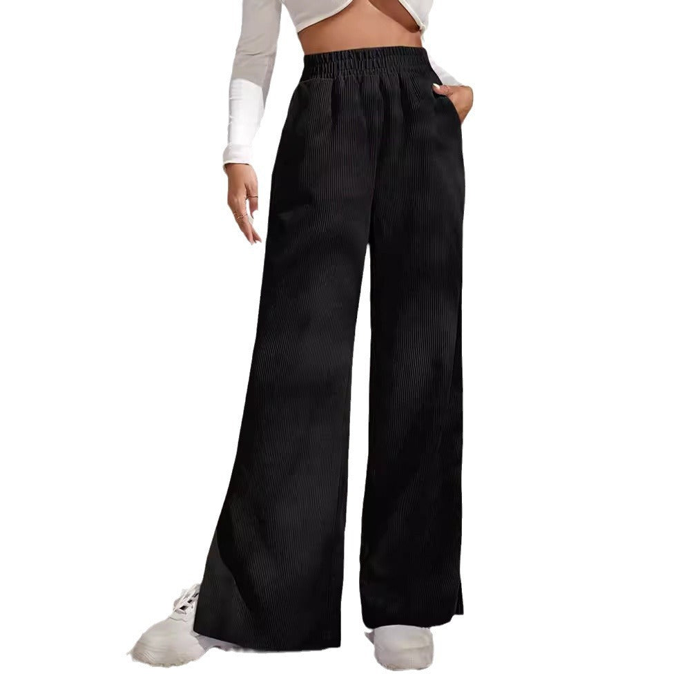 Damen Palazzo-Hose aus feinem Cordstoff mit seitlichen Schlitzen R&B