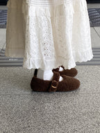 Damen Flauschige Hausschuhe mit eleganter Schnallen-Applikation R&B