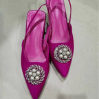 Damen Sling-Pumps mit eleganter Brosche R&B