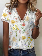 Damen Glitzernde V-Pullover Bluse