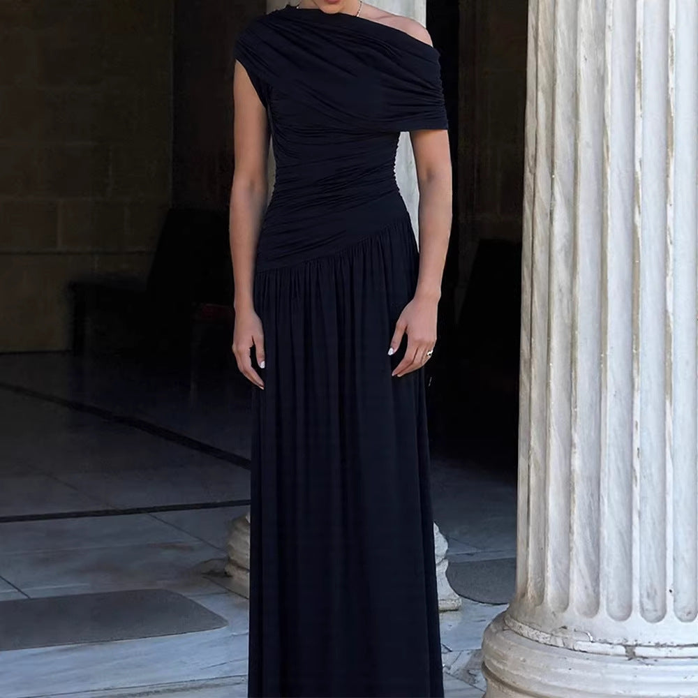 Damen Elegantes Wickel-Maxikleid mit asymmetrischem Schnitt und hochwertigem Jersey R&B