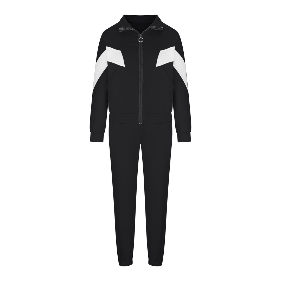 Damen Sportliches Fitness-Set mit modernem Reißverschluss und elastischem Bund R&B