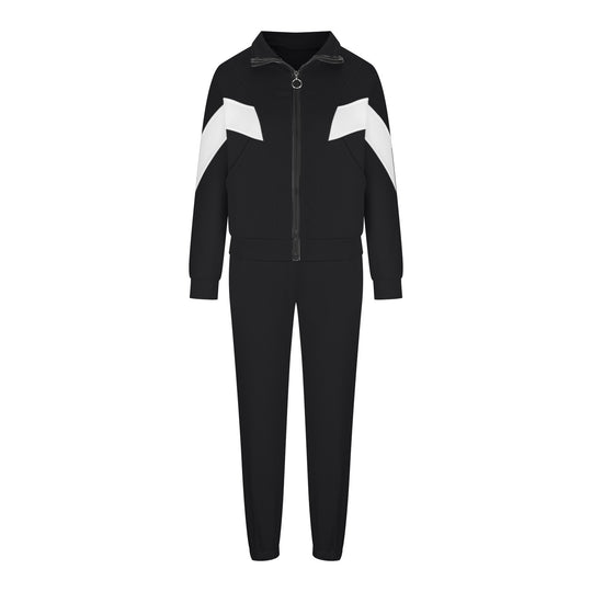 Damen Sportliches Fitness-Set mit modernem Reißverschluss und elastischem Bund R&B