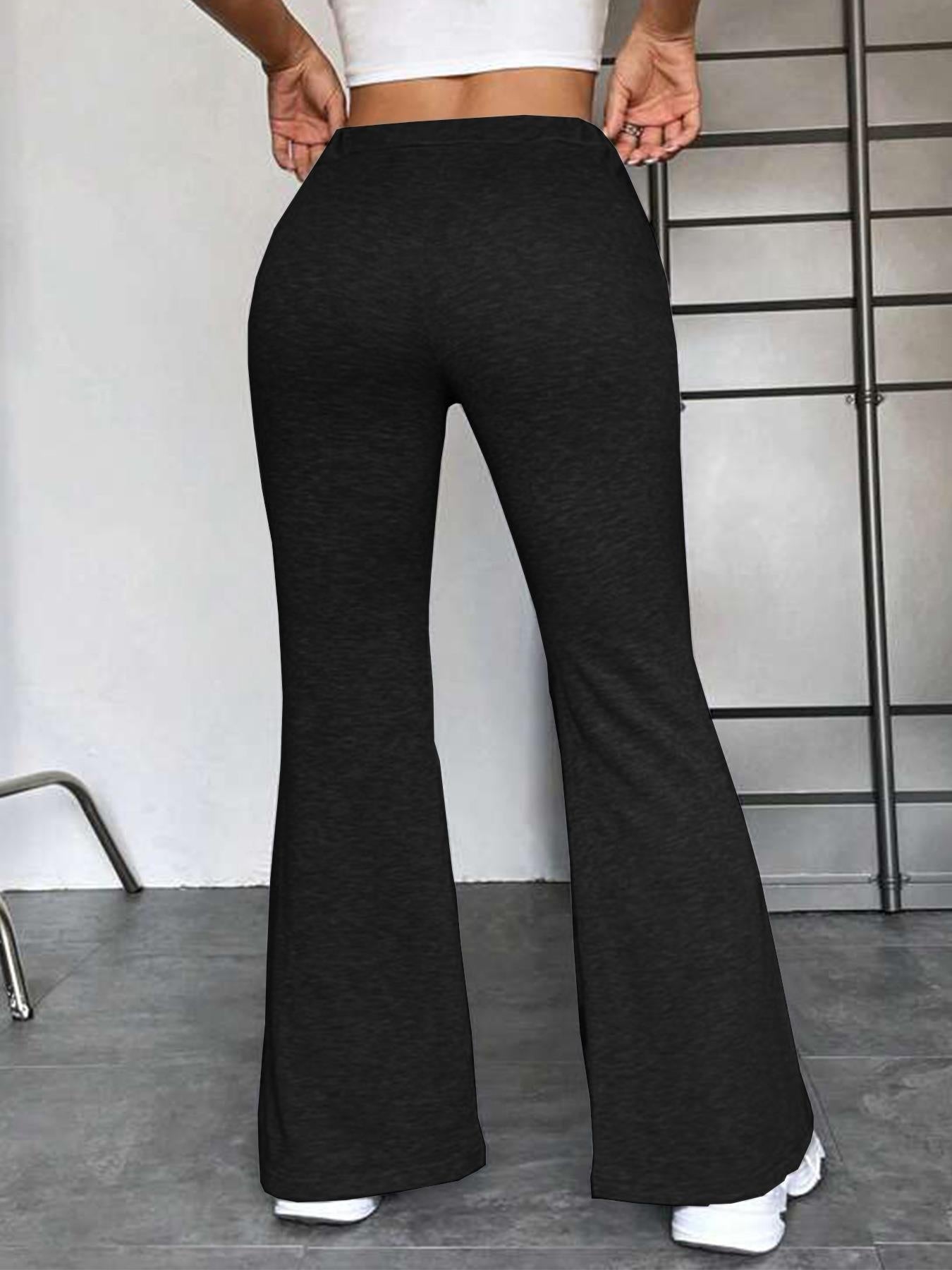Damen Sportliche Sweathose mit weitem Bein und verstellbarem Bund R&B