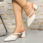 Damen elegante Slingback-Pantoletten mit spitz zulaufendem Design R&B