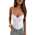 Damen Spitzen-Corsage mit dekorativem Verschluss R&B