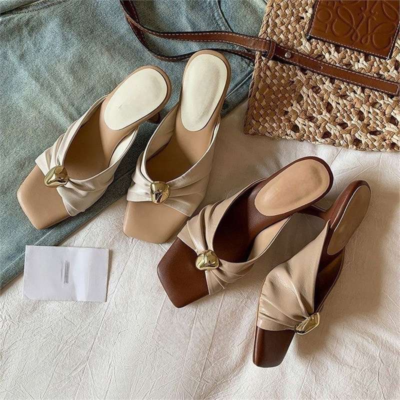 Damen modische Mules mit raffiniertem Schleifenakzent R&B