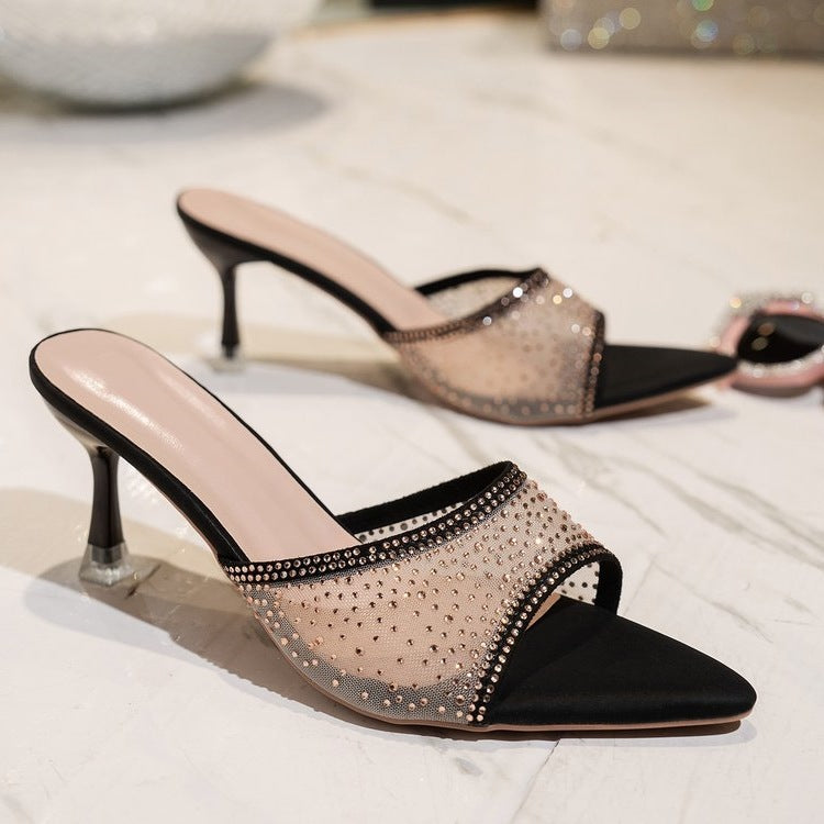 Damen Glamouröse Riemchen-Sandalen mit glitzernden Applikationen R&B
