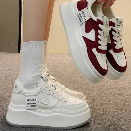 Damen Plateau-Sneaker mit luftiger Mesh-Oberfläche und komfortabler Dämpfung R&B