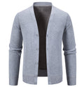 Herren kuschelige Strickjacke mit V-Ausschnitt und Knopfleiste R&B