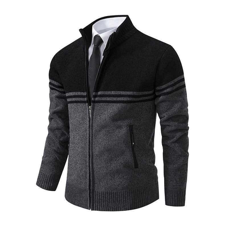 Herren stylische Freizeitjacke mit hohem Kragen und moderner Zipper-Detailierung R&B
