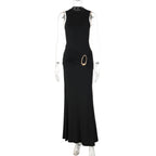 Damen Langermiges Maxikleid mit raffiniertem Raffungselement R&B