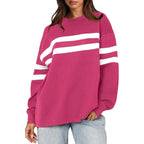 Damen Oversized Sweatshirt mit trendigen Streifen R&B